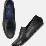 Bugatti Manfield Black Premium Leather Drivers Slip-On Casual