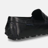 Bugatti Manfield Black Premium Leather Drivers Slip-On Casual