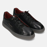 Bugatti Fido Black Premium Leather Comfort Sneakers