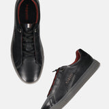 Bugatti Fido Black Premium Leather Comfort Sneakers