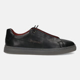 Bugatti Fido Black Premium Leather Comfort Sneakers