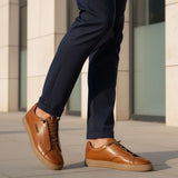 Bugatti Fido Cognac Premium Leather Comfort Sneakers