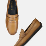 Men's Bugatti drivers yellow leather shoes with a round toe and apron toe , a tpr outsole.