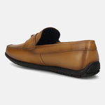 Men's Bugatti drivers yellow leather shoes with a round toe and apron toe , a tpr outsole.