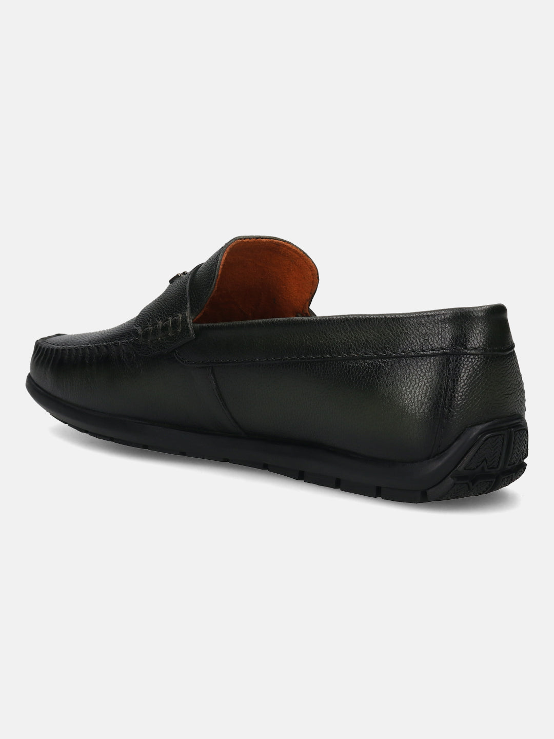 Men's Bugatti drivers green leather shoes with a round toe and apron toe , a tpr outsole.
