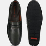 Men's Bugatti drivers green leather shoes with a round toe and apron toe , a tpr outsole.