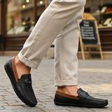 bugatti Linex dark blue  Premium Leather Comfort Slip-Ons Casual