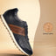 Men's Bugatti leather blue leather shoes with a round toe , a tpr outsole , and laces fastening.