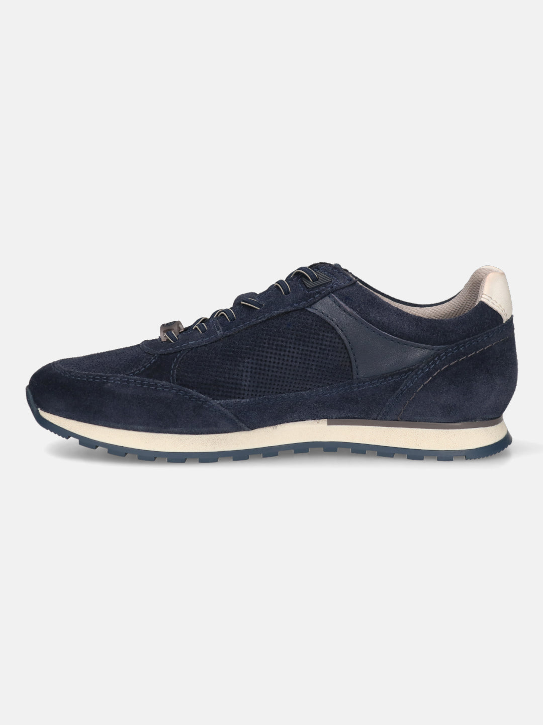Men's Bugatti leather blue leather shoes with a round toe , a tpr outsole , and laces fastening.