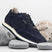 Men's Bugatti leather blue leather shoes with a round toe , a tpr outsole , and laces fastening.