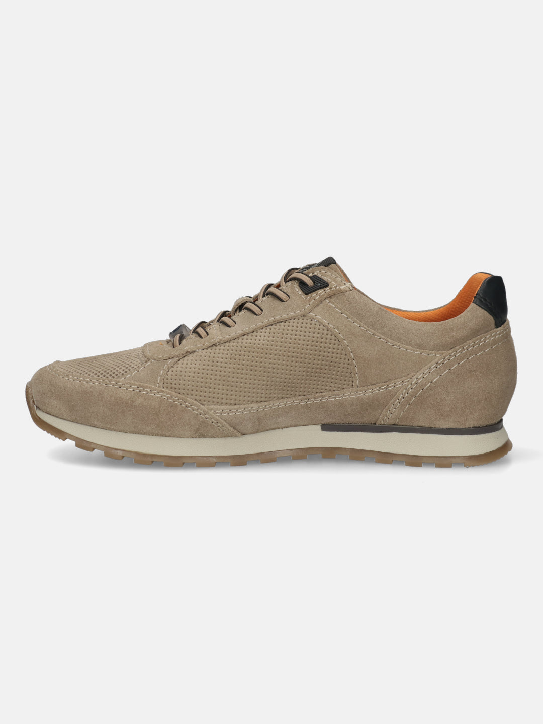Men's Bugatti leather beige leather shoes with a round toe , a tpr outsole , and laces fastening.