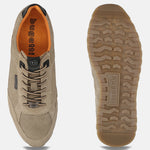 Men's Bugatti leather beige leather shoes with a round toe , a tpr outsole , and laces fastening.