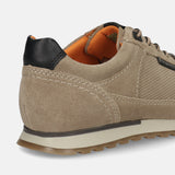 Men's Bugatti leather beige leather shoes with a round toe , a tpr outsole , and laces fastening.