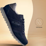 bugatti Cirino Dark Blue  Premium Leather Comfort Mid Top Sneakers