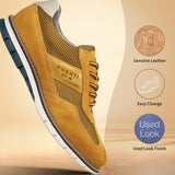 bugatti Yellow Premium Leather Casuals shoes