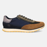 bugatti Cognac & Dark Blue Suede Sneakers