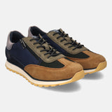 bugatti Cognac & Dark Blue Suede Sneakers