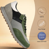 bugatti Cirino Green  Premium Leather Comfort Mid Top Sneakers