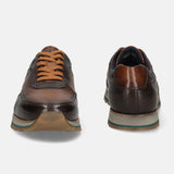 bugatti Dark Brown & Brown Premium Leather Sneakers