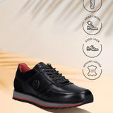 Bugatti Garnet Evo Black Premium Leather Comfort Sneakers