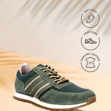 Bugatti Ivar Dark Green Premium Leather Comfort Sneakers