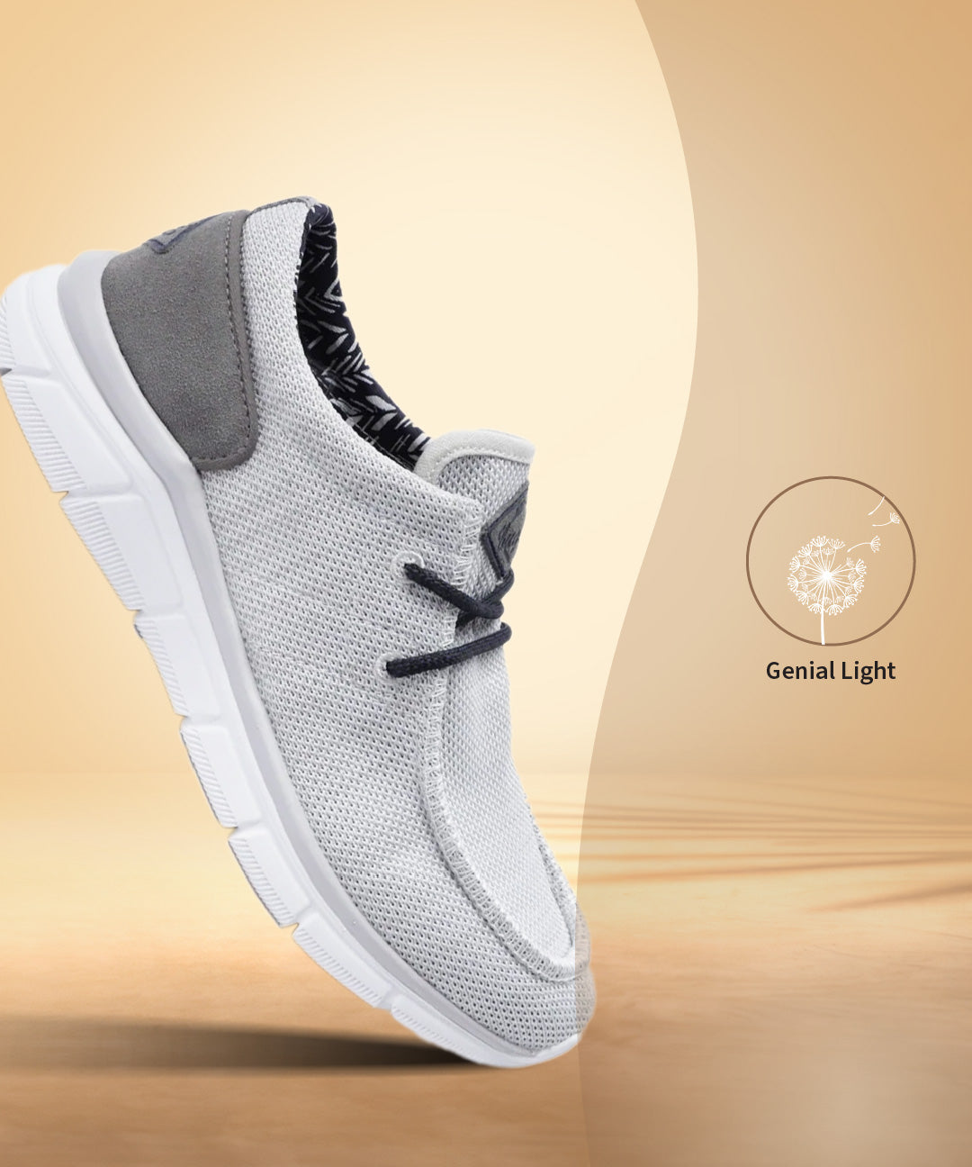 Grey mid top sneaker by bugatti, with a suede heel and knit upper.