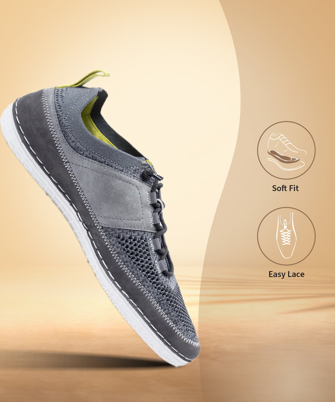 Grey low-top sneaker by bugatti with white sole and easy lace detail.