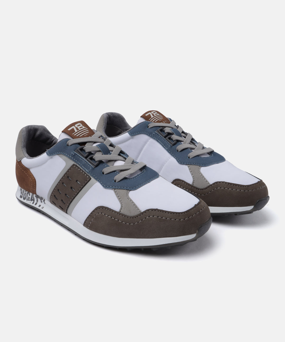 Multicolour comfort sneakers by Bugatti, featuring grey laces and suede details.