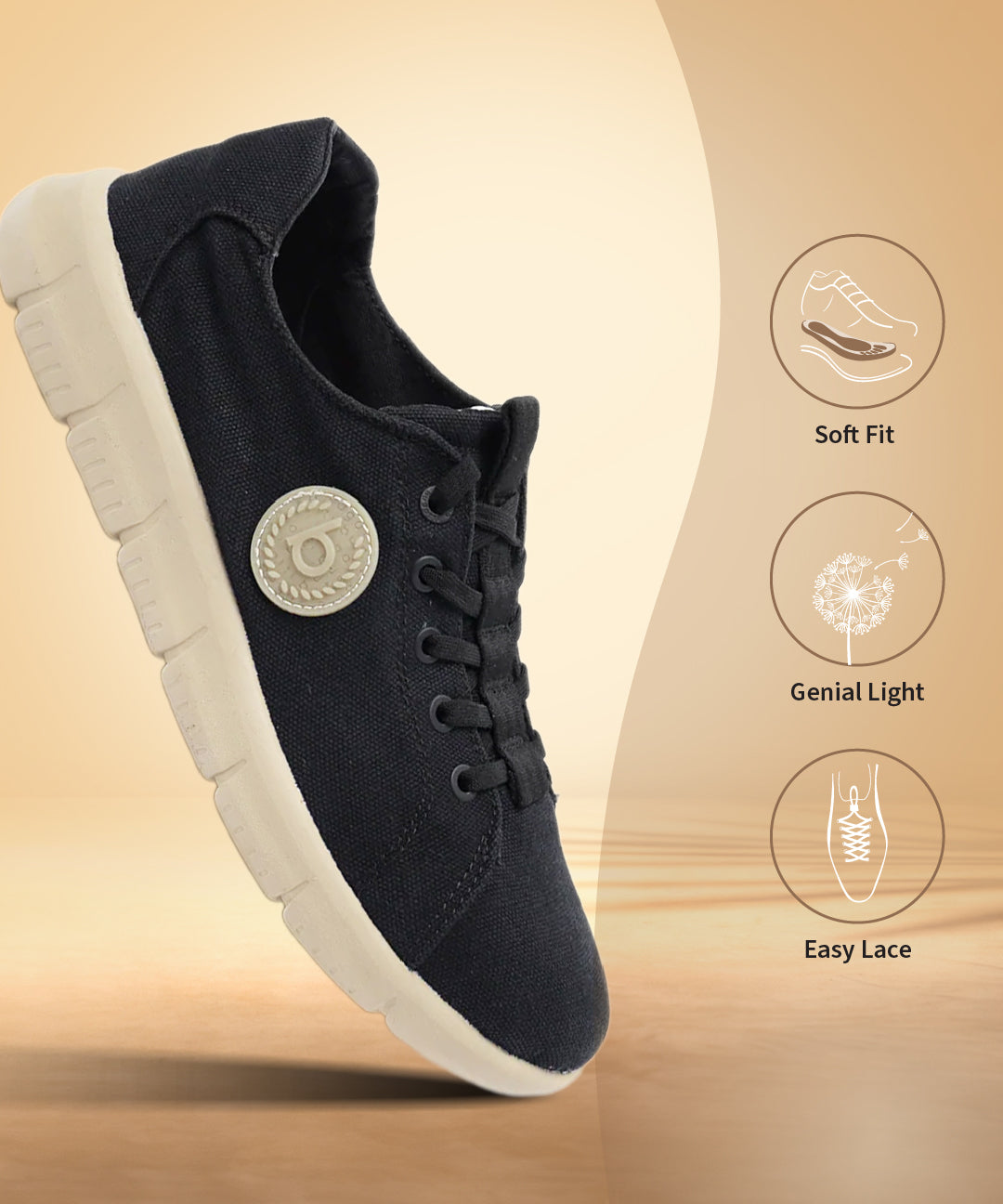 A black Men's bugatti Sneakers featuring a round plain toe, zero heels heel. Made from textile with a durable eva outsole, this laces design offers both style and comfort.