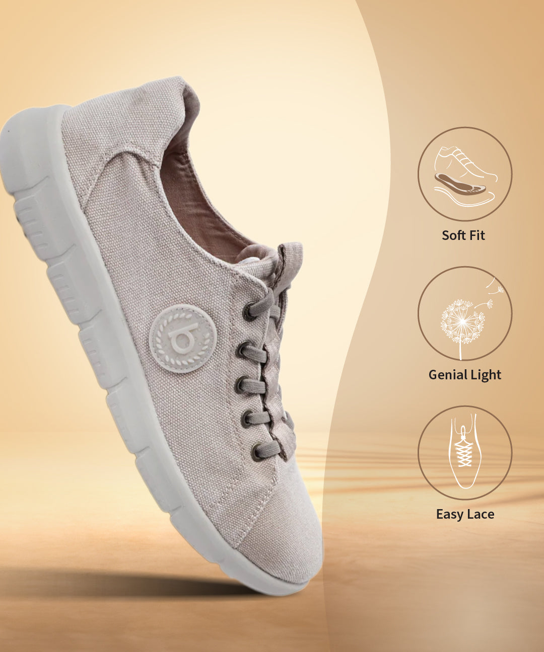 A beige Men's bugatti Sneakers featuring a round plain toe, zero heels heel. Made from textile with a durable eva outsole, this laces design offers both style and comfort.