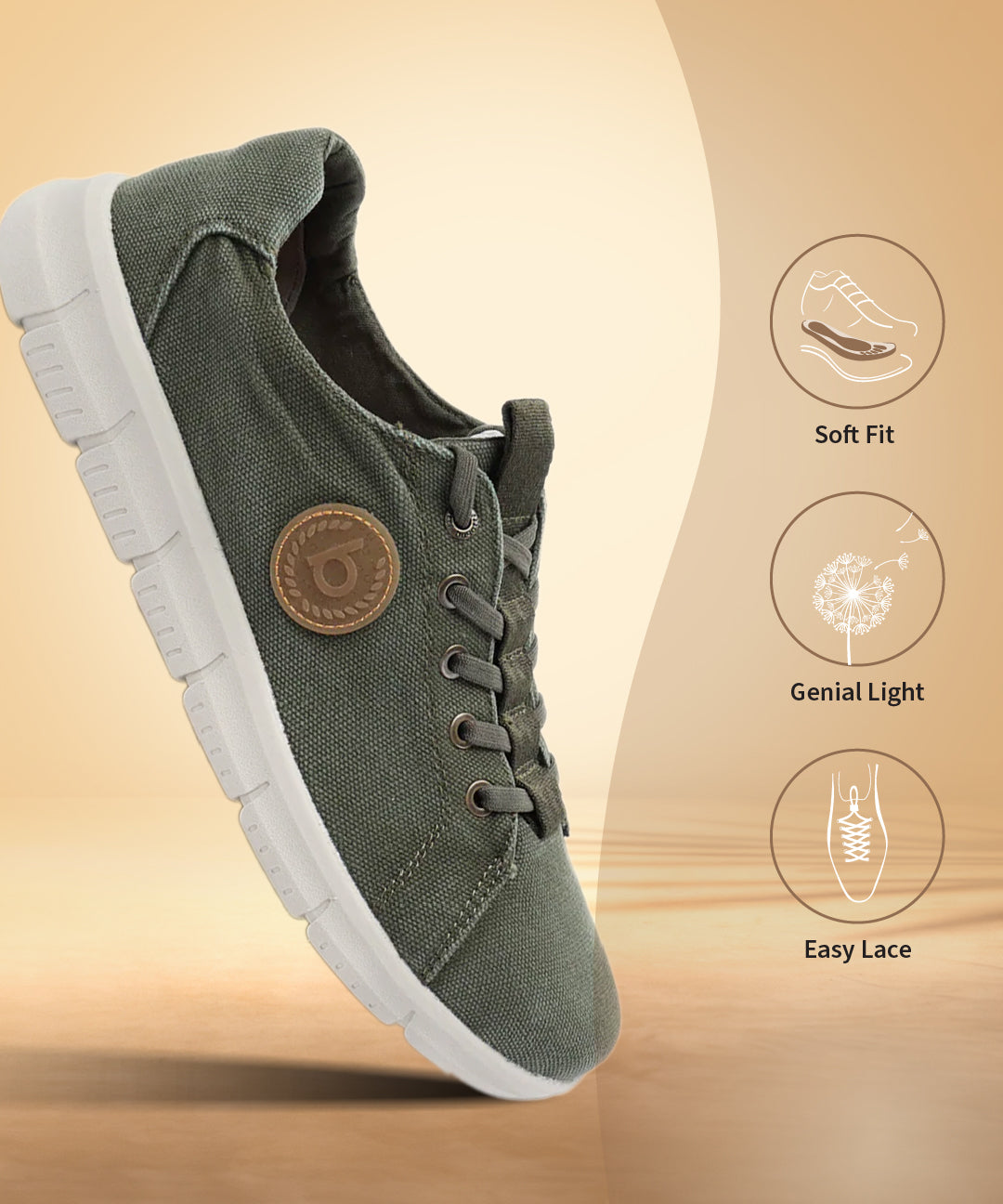 A green Men's bugatti Sneakers featuring a round plain toe, zero heels heel. Made from textile with a durable eva outsole, this laces design offers both style and comfort.
