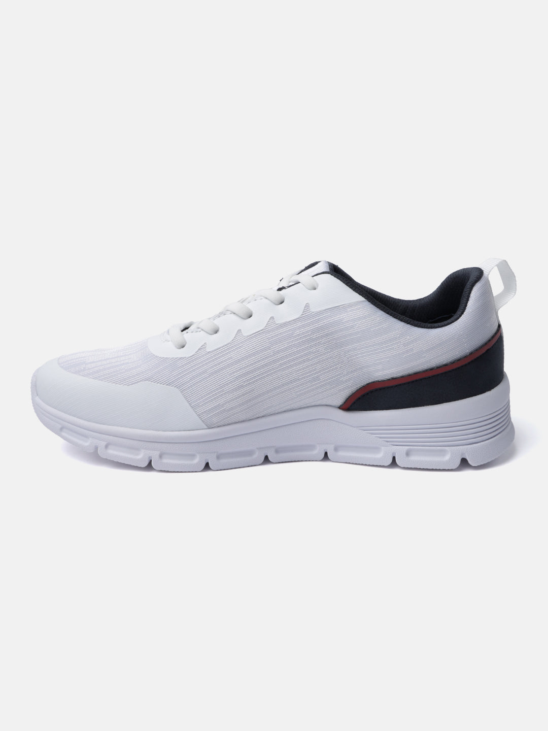 A white Men's bugatti Sneakers featuring a round plain toe, zero heels heel. Made from textile with a durable eva outsole, this laces design offers both style and comfort.