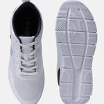 A white Men's bugatti Sneakers featuring a round plain toe, zero heels heel. Made from textile with a durable eva outsole, this laces design offers both style and comfort.
