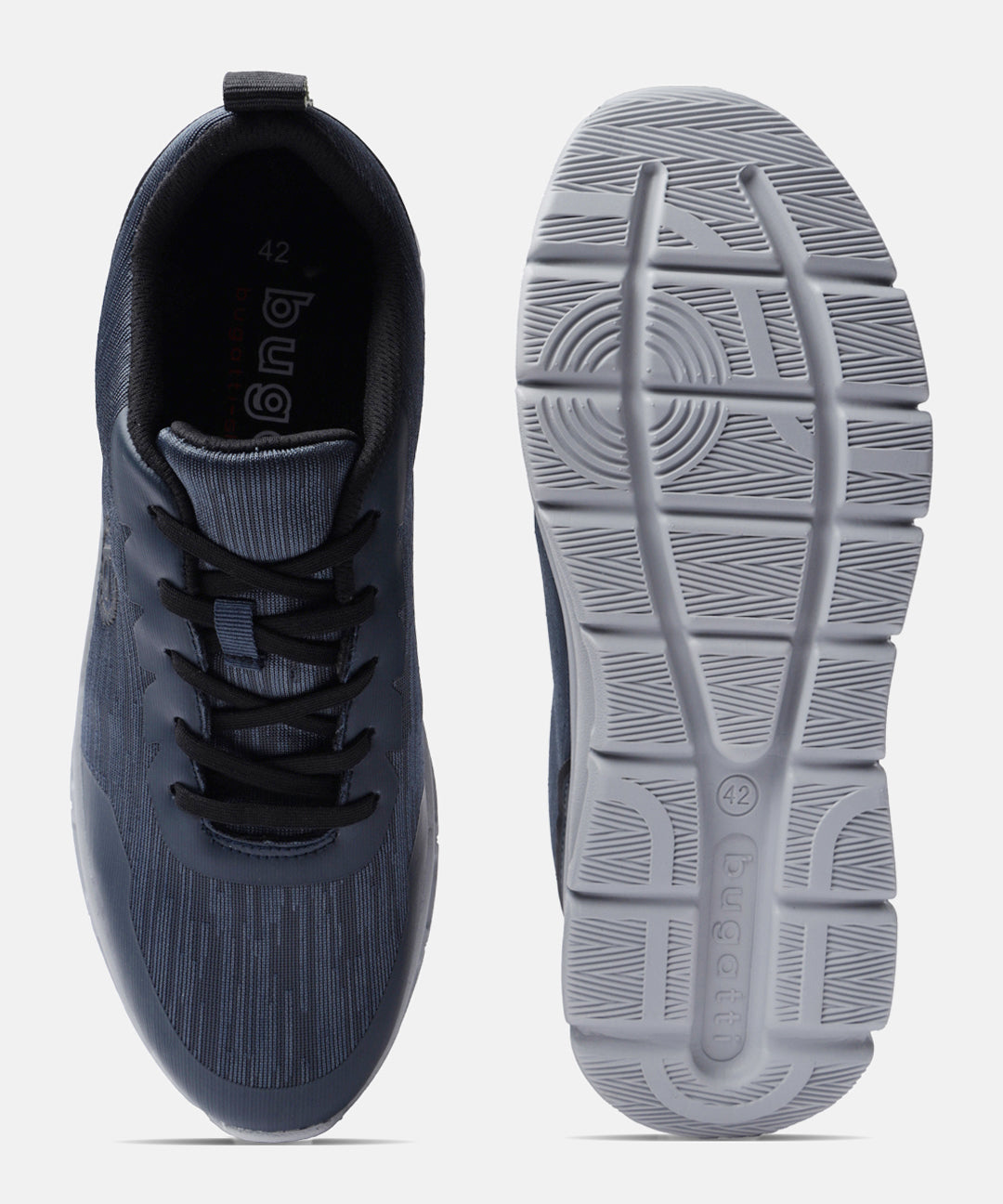 A blue Men's bugatti Sneakers featuring a round plain toe, zero heels heel. Made from textile with a durable eva outsole, this laces design offers both style and comfort.