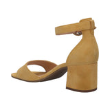 Vaiana Yellow Suede Leather Ankle Strap Heels