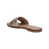 Inci Gold Leather Flat Sandals