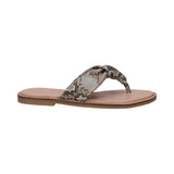 Inci Brown & Animal Print Leather Flat Sandals