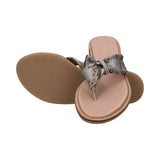 Inci Brown & Animal Print Leather Flat Sandals