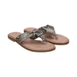 Inci Brown & Animal Print Leather Flat Sandals