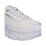 Nava White & Silver Leather Sneakers
