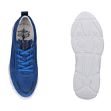 Nava Blue Suede Leather Sneakers