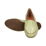 Anamica Light Green Leather Casual Loafers