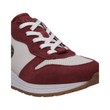 Venice Dark Red & White Suede Leather Sneakers