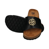 Bolli Revo Black Nappa Leather Cork Sandals