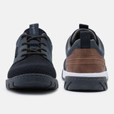 A blue Men's bugatti Sneakers featuring a round plain toe, zero heels heel. Made from textile with a durable eva outsole, this laces design offers both style and comfort.