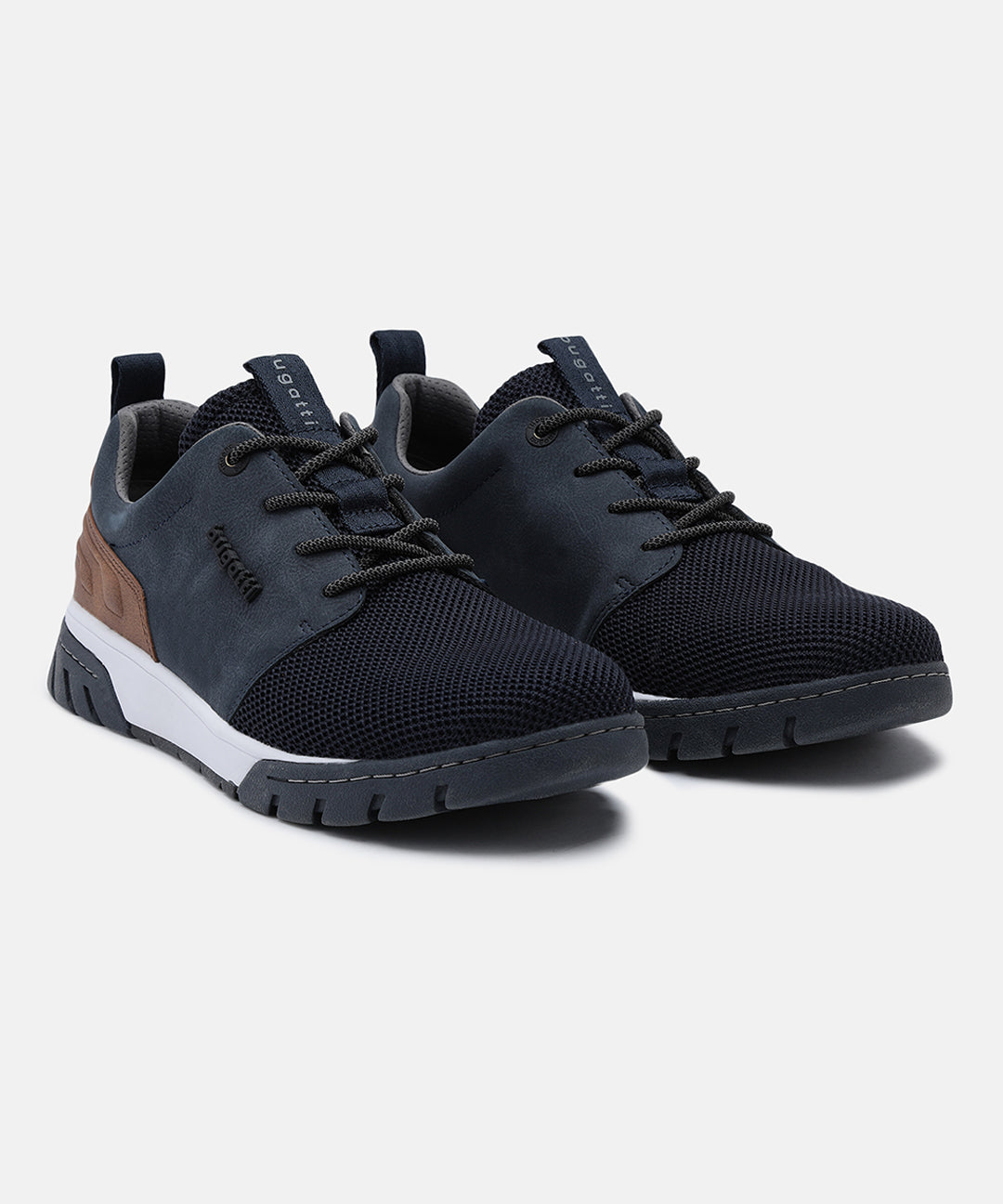 A blue Men's bugatti Sneakers featuring a round plain toe, zero heels heel. Made from textile with a durable eva outsole, this laces design offers both style and comfort.