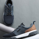 A blue Men's bugatti Sneakers featuring a round plain toe, zero heels heel. Made from textile with a durable eva outsole, this laces design offers both style and comfort.