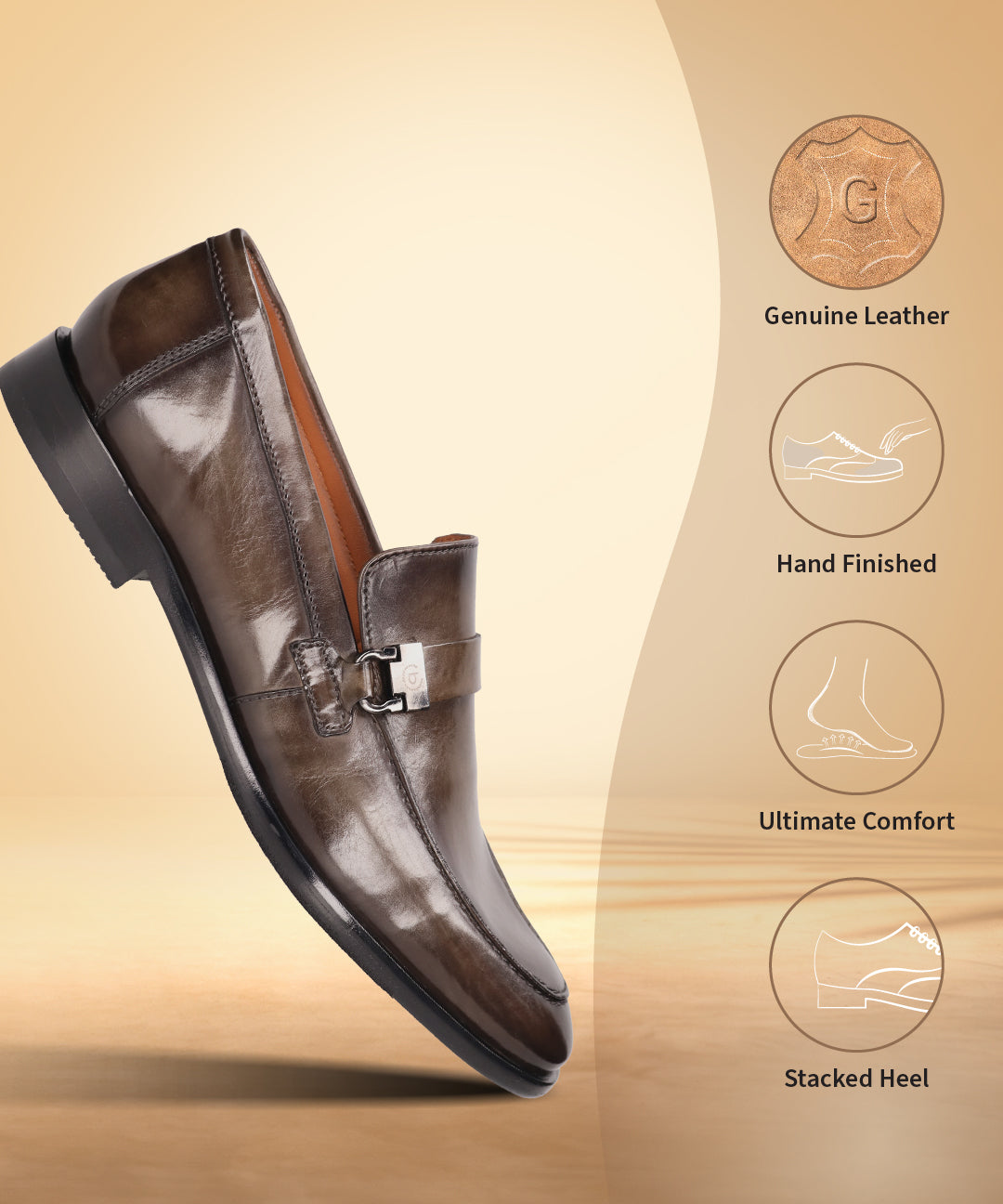 Dark green leather comfort penny loafer by bugatti with a polished finish, floating at an angle.