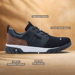 A blue Men's bugatti Sneakers featuring a round plain toe, zero heels heel. Made from textile with a durable eva outsole, this laces design offers both style and comfort.