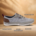 A beige Men's bugatti Sneakers featuring a round plain toe, zero heels heel. Made from textile with a durable tpr outsole, this laces design offers both style and comfort.